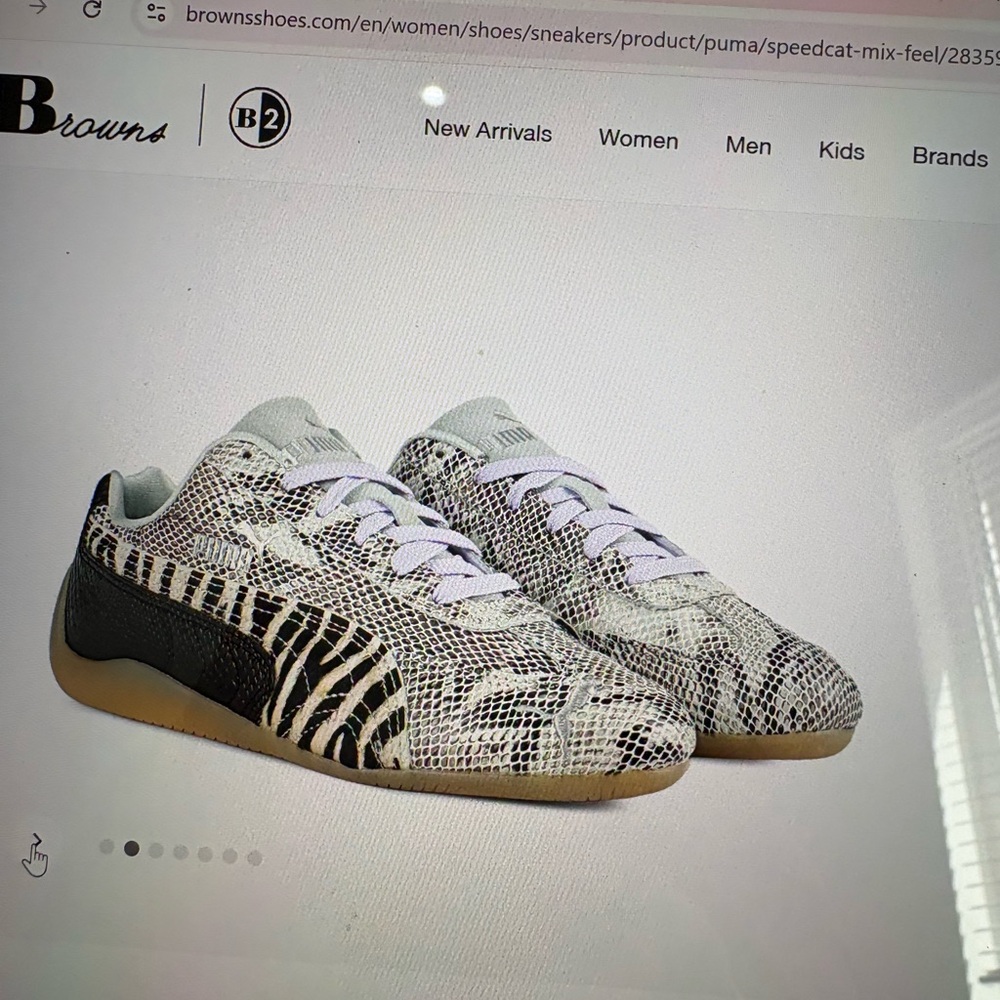 Puma Women’s Black and White Snake-Print Low-Top Sneakers